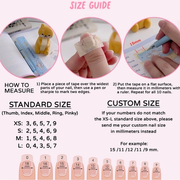 Handmade press on nails Pastel Pink Purple French Nails - Picture 5 of 5